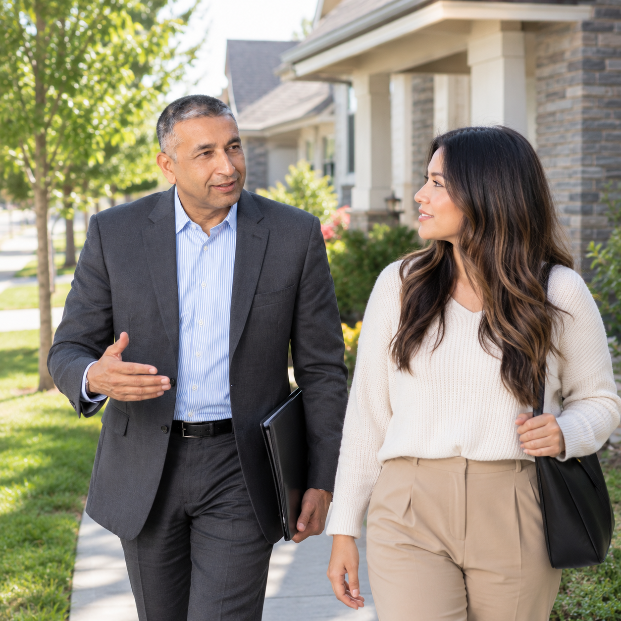 Pranav Sahai discussing mortgage options with homebuyers